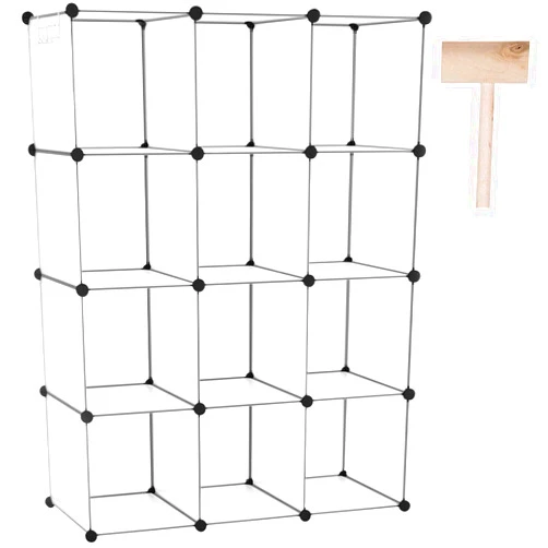 C&AHOME Cube Storage Organizer, 12-Cube Closet Cabinet Organizer, DIY Cube Shelf, Plastic Stackable Bookshelf, Modular Shelving Units Ideal for Home, Office, 36.6