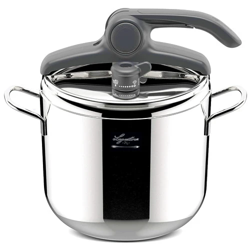Lagostina Irradial Control Lagoeasy'UP Pressure Cooker 7 L Stainless Steel 18/10 Diameter 22 cm, Induction and Gas Saucepan, Easy Open Lid, Irradial Plus Triple Layer Base