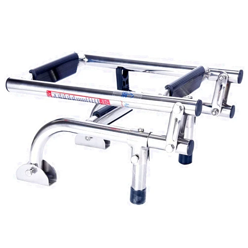 Amarine Made Boat Ladder, 3 Steps Boat Ladder Small Stainless Steel Stern Mount Pontoon Boat Ladder with Rubber Grips 2+1 Steps Transom Mount Folding Stern Ladder Gunwale-Mounted Removable Ladder