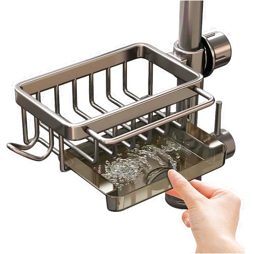 Generic Upgraded Sponge Holder for Kitchen Sink, New Kitchen Sink Organizer, 360 Degree Rotatable Sink Sponge Holder, Suitable for Kitchen, Bathroom, 0.7-1.1 Inch Faucet