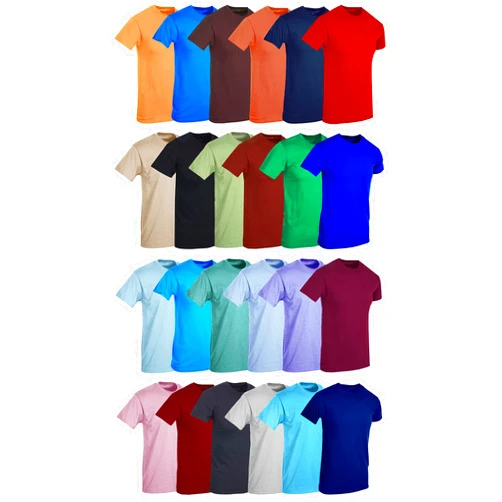 BILLIONHATS 24 Pack Mens Cotton Short Sleeve Lightweight T-Shirts, Bulk Crew Tees for Guys, Mixed Bright Colors Bulk Pack