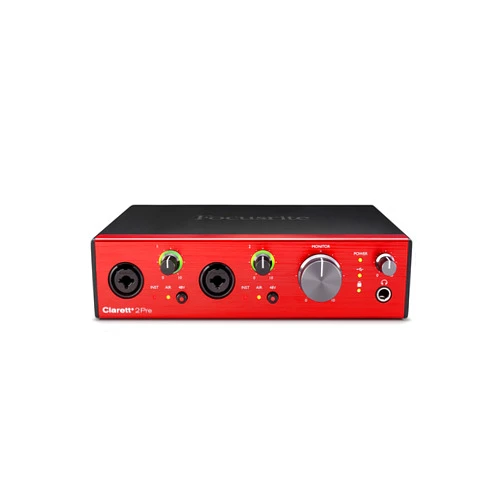 Focusrite Clarett+ 2Pre USB-C Bus-Powered Audio Interface for Music Production, with Two Professional Quality Pre-Amps and Powerful and Transparent Headphone Outputs/Instrument Inputs
