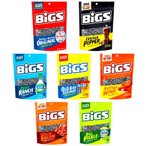 Obanic BIGS Sunflower Seeds Assorted Variety Pack - Keto Friendly Snack, Low Carb Lifestyle, 5.35 Ounce Bag (Pack of 7)