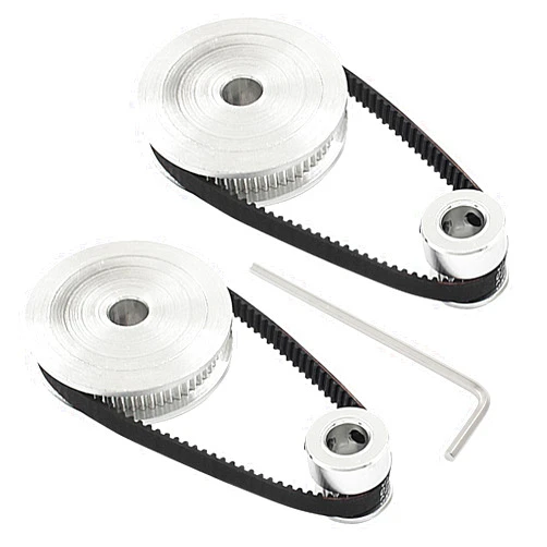 PHITUODA 2Pcs Set GT2 Synchronous Wheel 20&60 Teeth 8mm Bore Aluminum Timing Pulley with 2Pcs Length 200mm Width 6mm Belt