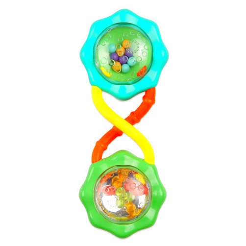 Bright Starts Rattle & Shake Barbell Toy, Ages 3 Months and Up Green