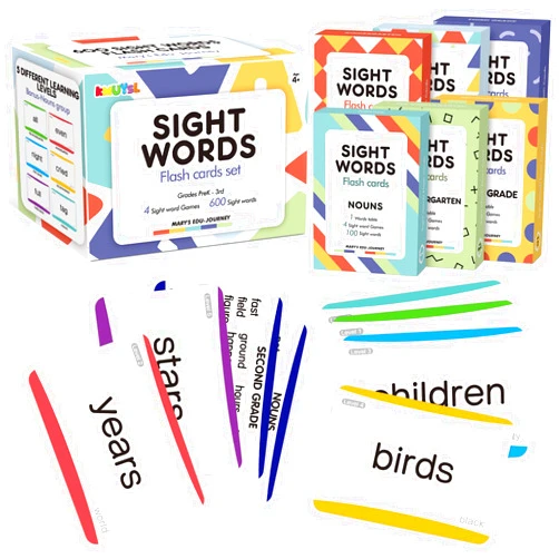 KMUYSL 600 Sight Words Flash Cards with Dolch & Fry High-Frequency Words, Learning Tools for Kindergarten with Sight Word Games, Kindergarten Flash Cards for Kids, Pre-K, 1st, 2nd, 3rd Grade