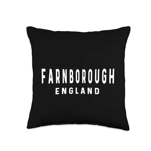 United Kingdom for Men Women Boys Girls Kids by RJ Farnborough England-Travel Trip Vacation Holiday Throw Pillow, 16x16, Multicolor