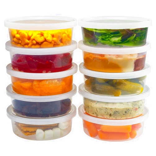 DuraHome - Deli Containers with Lids 8 oz. Leakproof - 40 Pack Plastic Microwavable Clear Food Storage Container/Slime Premium Heavy-Duty Quality, Freezer & Dishwasher Safe