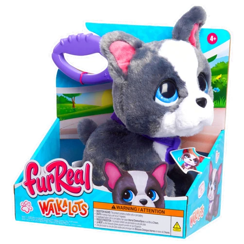 FurReal Walk-A-Lots French Bulldog, 8 Inch Tall Interactive Toy Dog, for Boys and Girls, Ages 4 and Up by Just Play, Kids Toys for Ages 4 Up by Just Play