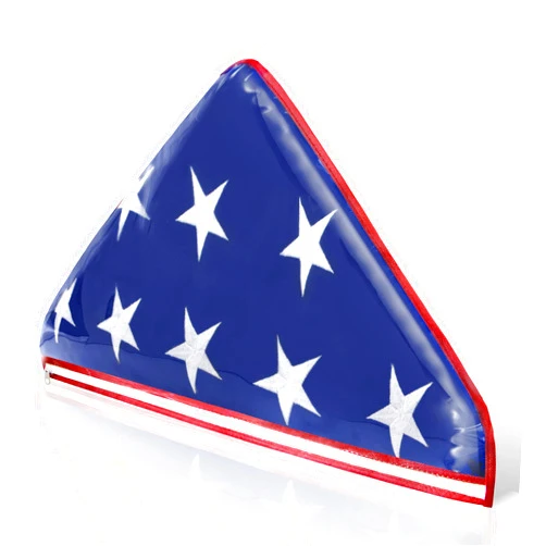 Anley Vinyl Memorial Flag Display Bag with Zipper - Easy Storage and Lightweight - American Veteran 5' x9.5' Folded Flags Plastic Bags