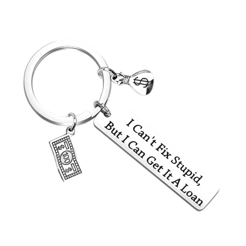 HOLLP Loan Officer Mortgage Broker Bag I Can't Fix Stupid But I Can Get It A Loan Keychain Banker Gift