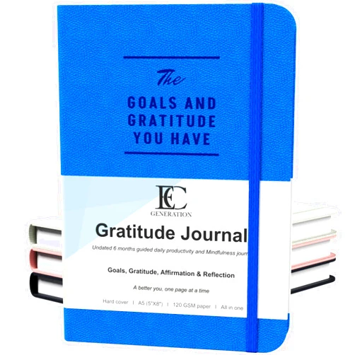 Generic Gratitude Journal for Men & Women: 6-Month Guided Mindfulness Journal, Daily Journal, Habit Tracker - Mind Journal - 5 Minute Journal - Reflection Manifestation Journal - Self Care Journal