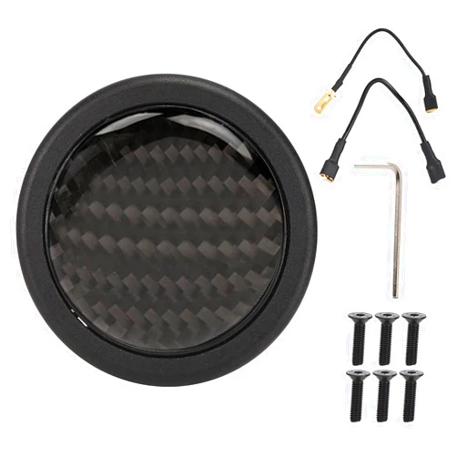 EVGATSAUTO Horn Button, Carbon Fiber Steering Wheel Horn Button Kit Car Modified Accessory for 6 Bolts for Sparco Steering Wheel Auto