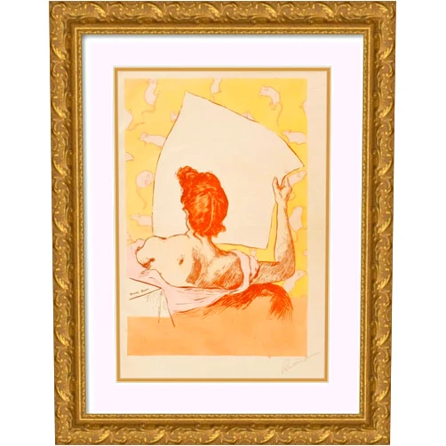 ArtDirect Richard Ranft 14x18 Gold Ornate Frame and Double Matted Museum Art Print Titled: Salon Des Cent - Exhibition Richard Ranft (1894)