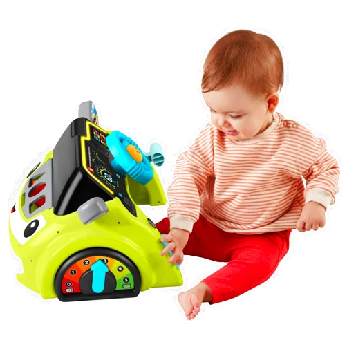 Fisher-Price Baby & Toddler Learning Toy Laugh & Learn Sit & Steer Driver Car Activity Center with Smart Stages for Ages 6+ Months
