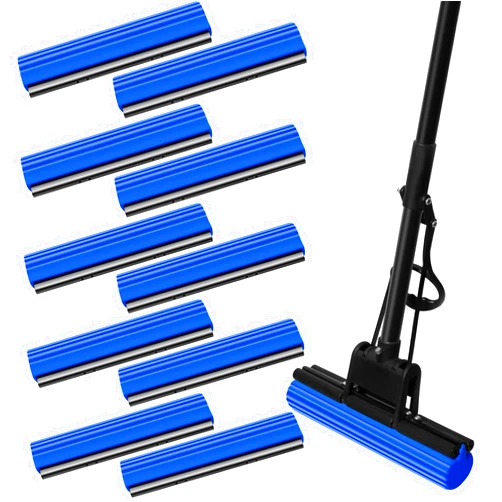 Willinglong 10 Pcs Roller Mop Refill Bulk Absorbent Roller Mop Head PVA Sponge Mop Head Replacement Sponge Mop Refill for Home Bathroom Business Garage Kitchen Cleaning