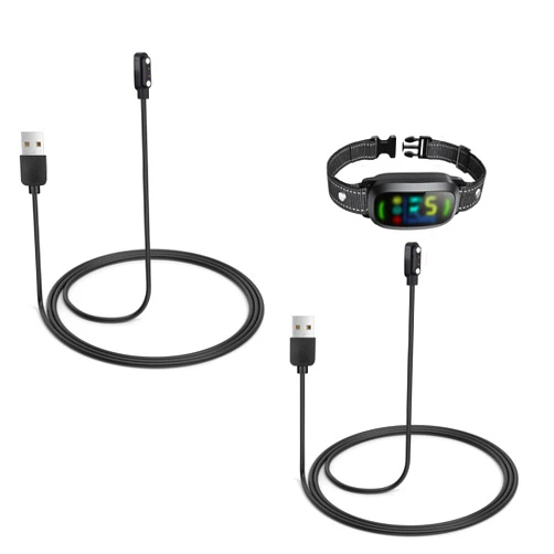 YEAOI 2-Pack Charger Replacement Only for FAFAFROG Dog Bark Collar, Magnetic Charging Cable, Black