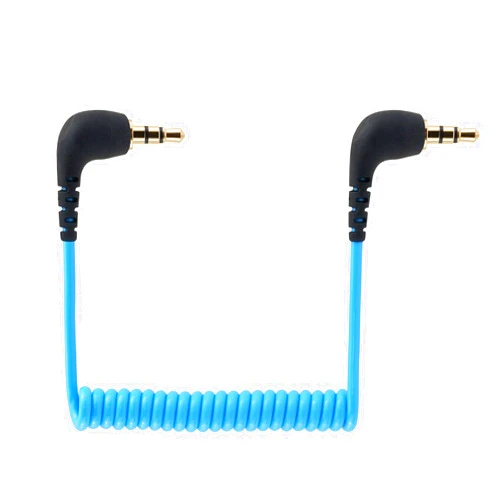 JCMOYUTY for Rode SC2 Right-Angle 3.5mm TRS Coiled Patch Cable for RODE Wireless GO 2 / PRO/ME to Cam Adapter Mic Camera Audio Cable Coiled Aux Cord
