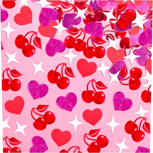 xo, Fetti Heart Valentine's Confetti - 200 pcs | Cherry Pink Vday Tablescape, Red Sparkle Bachelorette Table Decor, Birthday Decorations, Cute Party Supplies