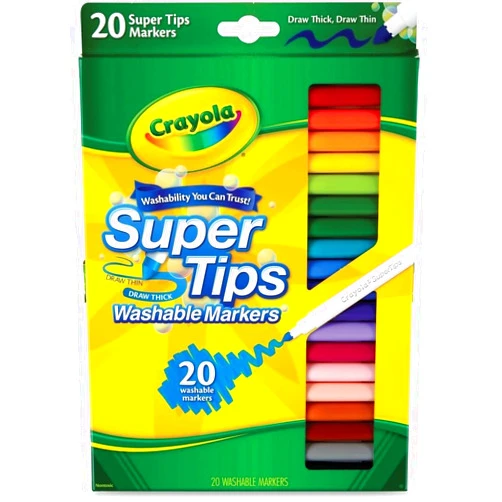 Lovithanko Crayola 588106 Washable Super Tips Markers, Assorted, 20/Set