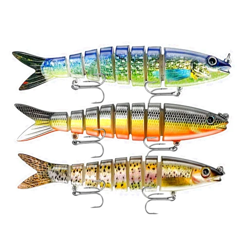 Keenjorika Fishing Lures Multi Jointed Fish Fishing Kits Slow Sinking Lifelike Swimbait Freshwater and Saltwater Crankbaits for Bass Trout Bass Lures