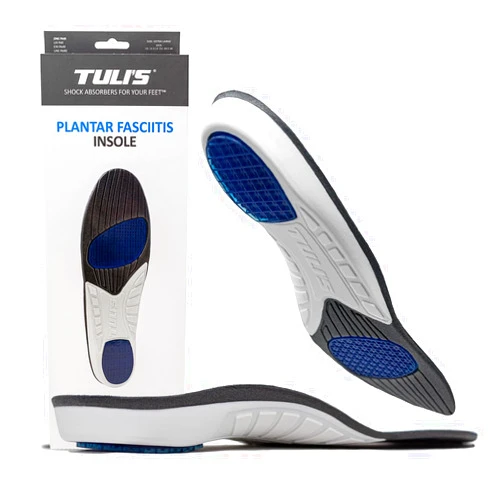 Tuli's Plantar Fasciitis Insoles, Full-Length Premium Shock-Absorbing Support for Arch and Foot Pain, 1 Pair, Medium
