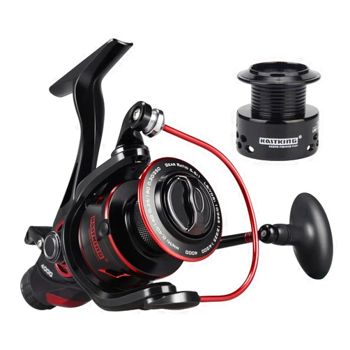 KastKing Sharky Baitfeeder III Spinning Reel 10+1 Shielded Stainless Steel BB - Carbon Fiber Drag for Live Liner Bait Fishing Action