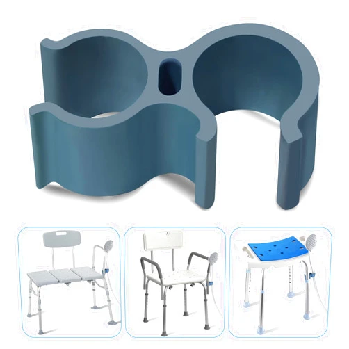Aliseniors Shower Head Holder Attachment for Shower Chair, Hand Shower Holder Fit for Bath Seat, Transfer Bench, Bath Stool, Shower Commode, Universal Fit, Shower Aids, Shower Accessories, Blue