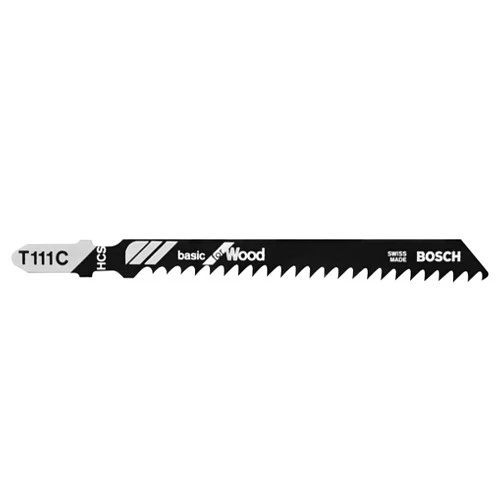 BOSCH T111C3 3-Piece 4 In. 8 TPI Basic for Wood T-Shank Jig Saw Blades