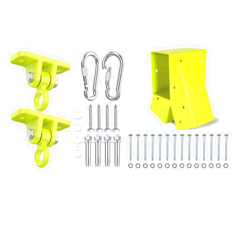 Highpro 2 Heavy Duty Swingset Hardware and 1 Swing Set Middle Bracket, Swing for Wooden Sets Hardware A-Frame Swing Set Parts with All Mounting Hardware for Porch, Patio, Playground Indoor/Out