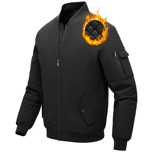 BGOWATU Men's Jacket Windproof Quilted Bomber Jackets Casual Fall Winter Warm Padded Coats Outwear