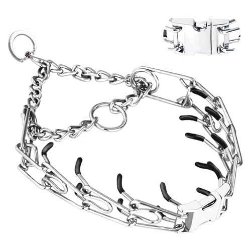 Safiman Prong Pinch Collar for Dogs, Adjustable Training Collar with Quick Release Buckle for Small Medium Large Dogs(Packed with Two Extra Links) (M/L(18-23