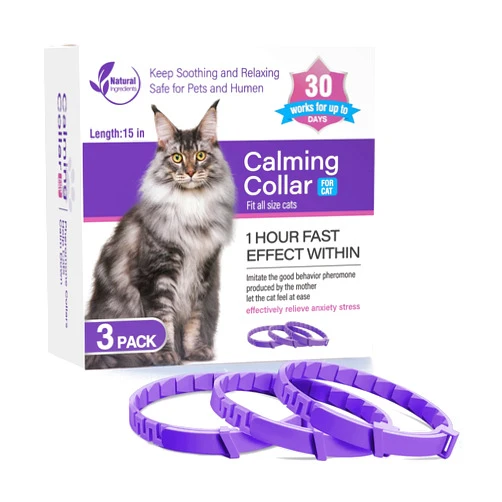 Tcllka 3 Pack Calming Collar Efficient Relieve Reduce Anxiety Stress Pheromones Calm Relaxing Comfortable Breakaway Collars Adjustable for Small, Medium Large Cat, Kittens