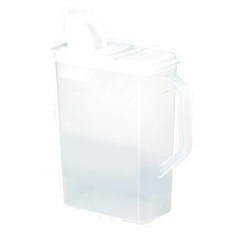 Buddeez Bulk Food Storage Container - 8 Quart All Purpose Clear & Large Pantry and Kitchen Organization and Storage - Cereal, Flour, Sugar, Rice Dispenser, EZ Grip Handle, EZ Pour Spout (White Lid)