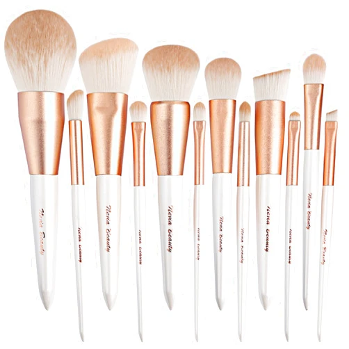 EVRCHGIEA Makeup Brushes Set, EVRCHGIEA 12pcs Premium Eye Shadow, Eyebrows, Eyeliner, Concealer, Lip Liner，Foundation Makeup Brush White Travel Makeup Set,Cruelty-Free Synthetic Fiber Bristles