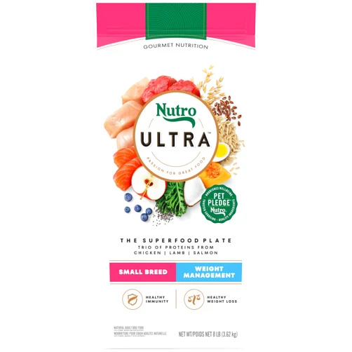 Nutro Ultra Adult Weight Management Small Breed Dry Dog Food, Chicken, Lamb and Salmon, 8 lb. Bag