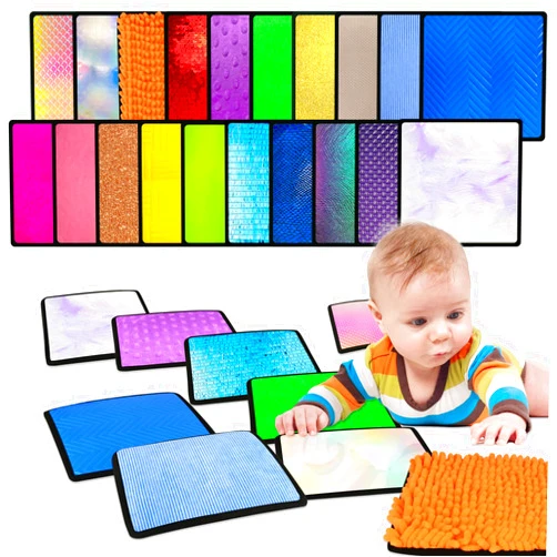 Bouiexye 20 Sets Square Sensory Mats for Autistic Children Textured Sensory Tiles Sensory Toys Babies and Toddlers with Sensory Issues Tactile Sensory Walls Fidgeting Educational Activity