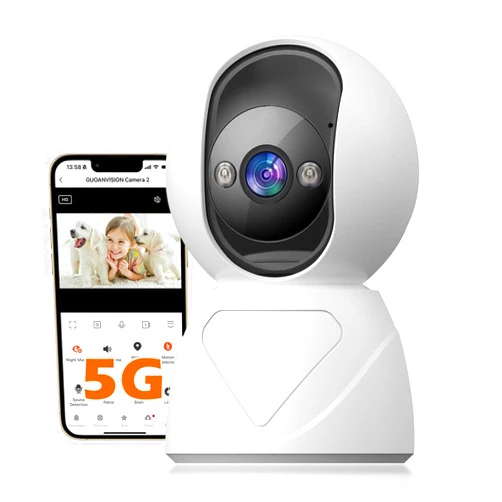 GUOANVISION Indoor Pan/Tilt Security Camera, 5G WiFi Home Cameras for Baby Monitor/Pet Camera, Auto-Focus and Zoom, Motion Detection, 2-Way Audio, Siren, Color Night Vision, Cloud & SD Card Storage