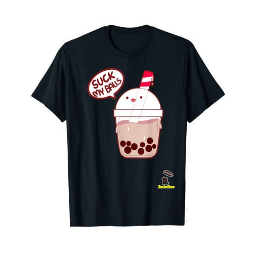 ZevireTees Suck My Balls Boba Tea a cute bubble tea T-Shirt