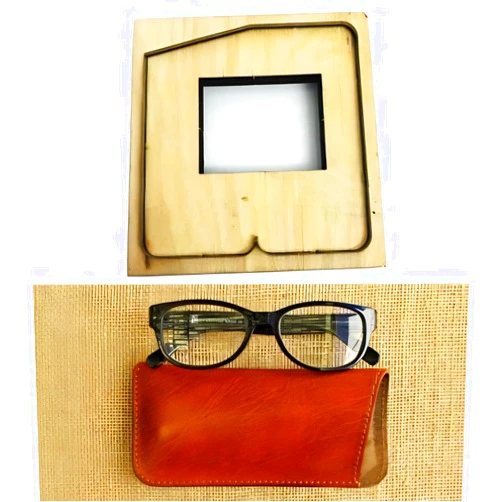 SSrise Leather Craft Glasses Case Rule Die Cutter for DIY Leather Template Crafts (with Sewing Holes)