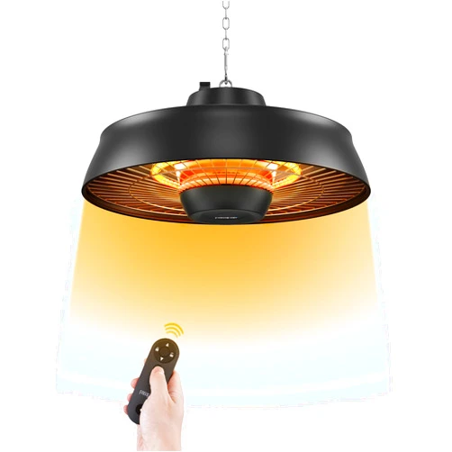 Pasapair Patio Heater - 1500W Outdoor Hanging Heater 3S Fast Heating with Remote - Adjustable Height Waterproof Infrared Mounted Heater for Gazebo Garage - ETL Certified