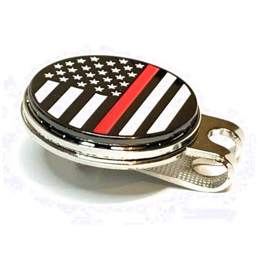 PakedDeals Thin Red Line Magnetic Golf Hat Clip Ball Marker Reverse Battle Flag Design