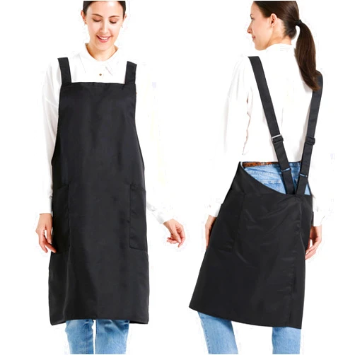 APRONNER Comfortable Water Repellent Cross Back Aprons for Women with Pockets for Cooking Kitchen Baking Adjustable Unisex