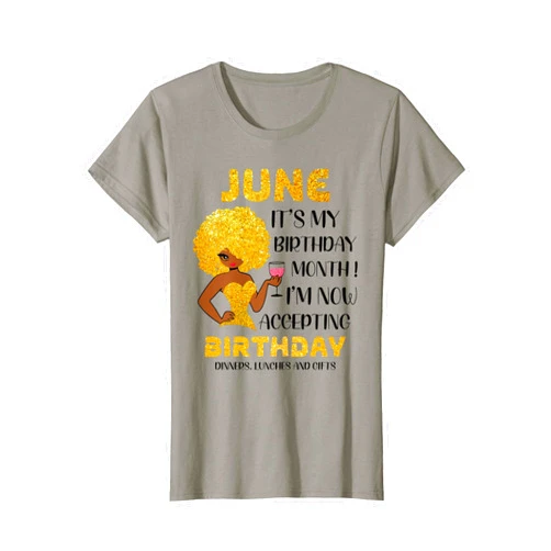 Birthday in June Black Girl Gemini Cancer It’s My Birthday Saying Black Women June Gemini Cancer T-Shirt