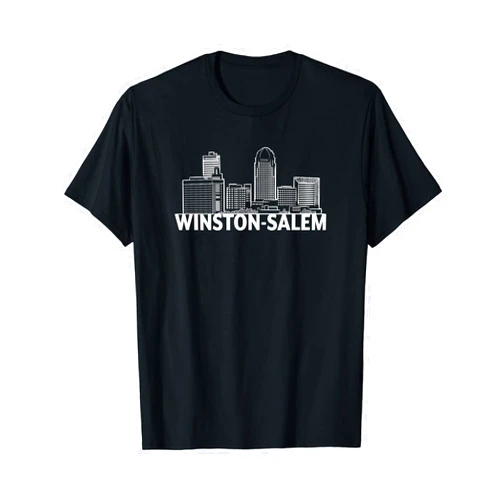 US United States City Skylines Silhouette Outline Winston-Salem North Carolina USA City Skyline Silhouette T-Shirt
