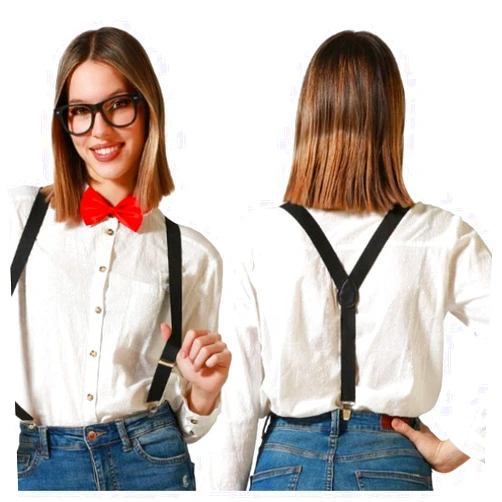 BigBuy Carnival Glasses Bow Tie Suspenders Set