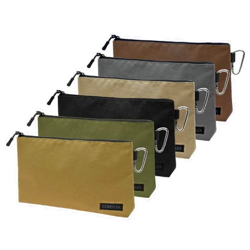 COREFLEX Premium Tool Pouch Zipper Bag, Small Tool Bag, Multipurpose Storage pouch, Heavy duty Flat Bottom Tool bag with YKK Zipper (6 pack Large 12inch)