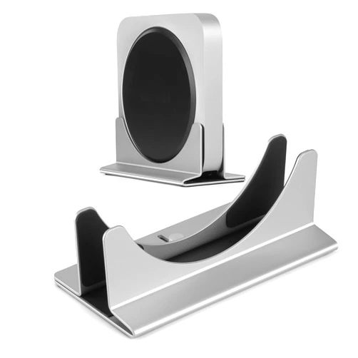Psitek Adjustable Mac Mini Stand Aluminium Vertical Laptop Holder Desk Mount - Universal Fit for Mac Mini 2005-2023, Compatible with Laptop and Mini PC - Slot Width (10-52mm/0.4-2 inch)