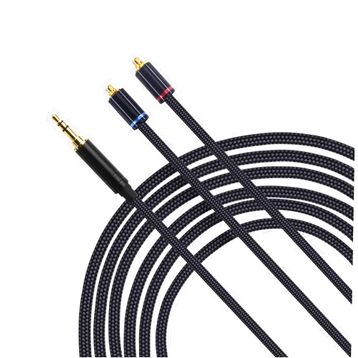 okcsc Earphone Upgrade Replacement Cable Gold Plated MMCX Headphones Extension Cable Silver Copper with 3.5mm Plug for Shure SE215 SE315 SE535 (4.3FT /3.5mm Plug, MMCX Connector,Black)