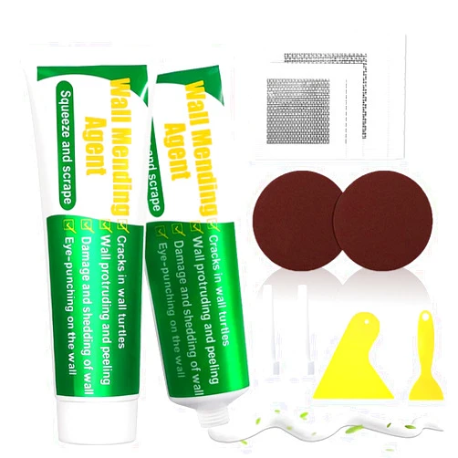 LANSKYWARE Drywall Wall Repair Patch Kit, 2 Pcs Wall Spackle Wall Repair Kit with Scraper, Wall Mending Agent, Easy and Fast to Fill Holes, Repair Crack